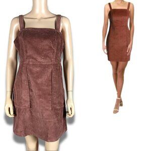 COMMON STITCH Rustic Brown Corduroy Mini Dress NEW XXS